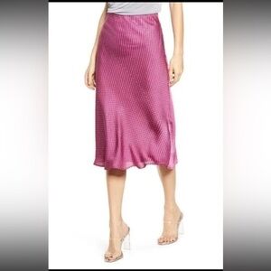 Anthropologie Leith Bias Pink Plumier Frances Geo Print MIDI Skirt